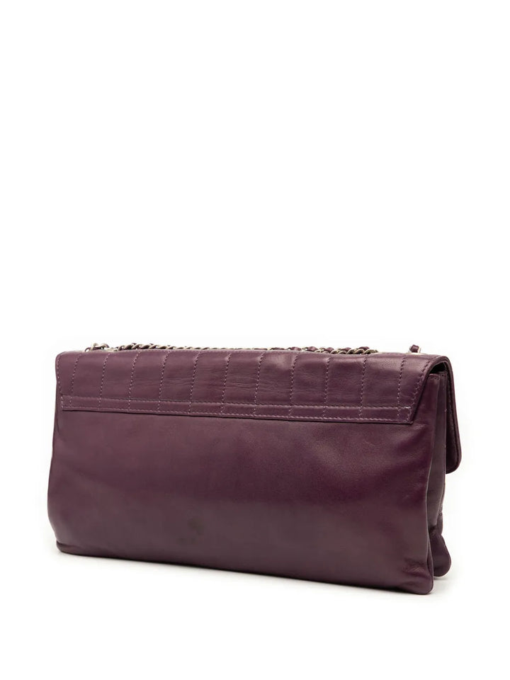 Chanel Pre Owned 2000 2002 Reissue 255 Chocolate Bar Lambskin Accordion Flap Shoulder Bag — Same as shown — Size One Size — Back View