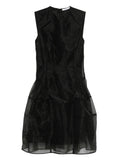Cecilie Bahnsen Crew Neck Mini Dress — Black/ Red — Size XS — Front View