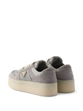 Prada Downtown Bold Suede Platform — Grey — Size US M 3.5 - US W 5 — Back View