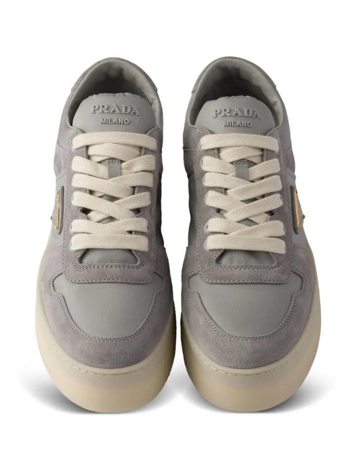Prada Downtown Bold Suede Platform — Grey — Size US M 3.5 - US W 5 — Top View
