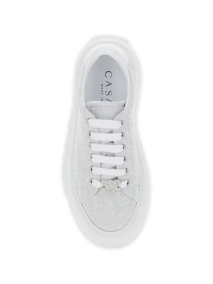 Casadei Nexus Platform Embellished — Grey — Size US M 3.5 - US W 5 — Back View
