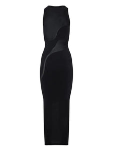 Wolford Sheer Panel Maxi Dress — Black — Size S — Front View