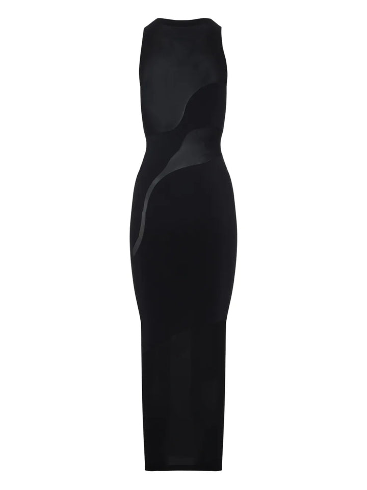 Wolford Sheer Panel Maxi Dress — Black — Size S — Front View