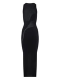 Wolford Sheer Panel Maxi Dress — Black — Size S — Front View