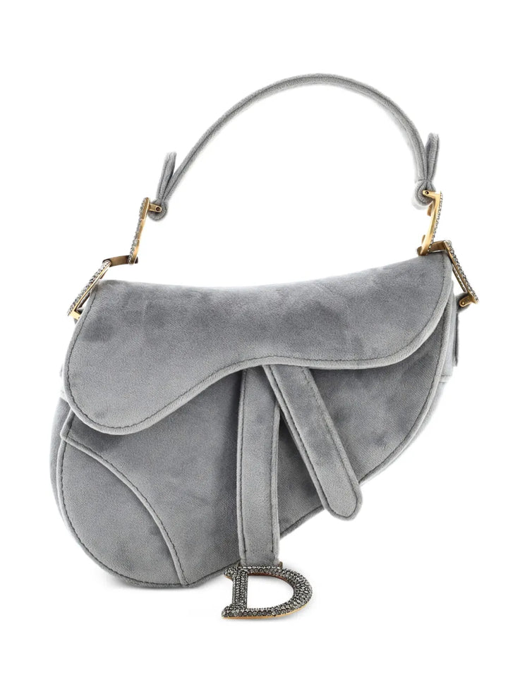 Christian Dior Pre Owned Saddle Handbag Velvet With Crystals Mini Shoulder Bag — Same as shown — Size One Size — Front View