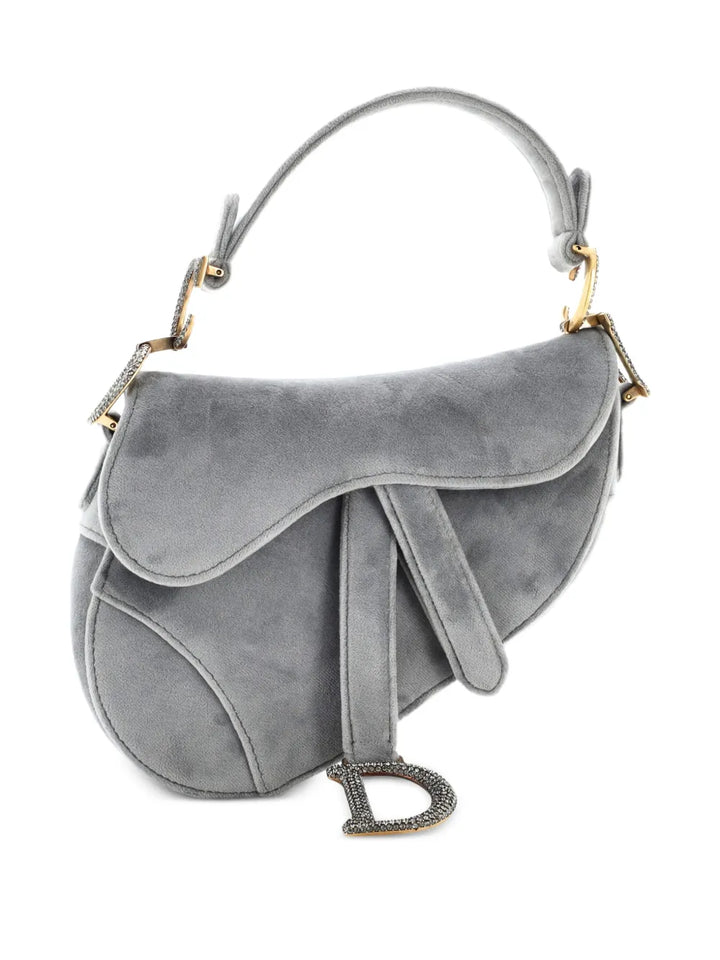 Christian Dior Pre Owned Saddle Handbag Velvet With Crystals Mini Shoulder Bag — Same as shown — Size One Size — Back View
