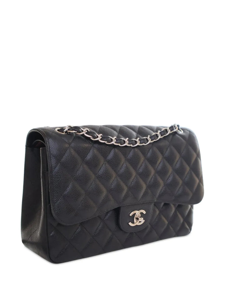 Chanel Pre Owned 2014 Jumbo Classic Caviar Double Flap Shoulder Bag — Same as shown — Size One Size — Back View
