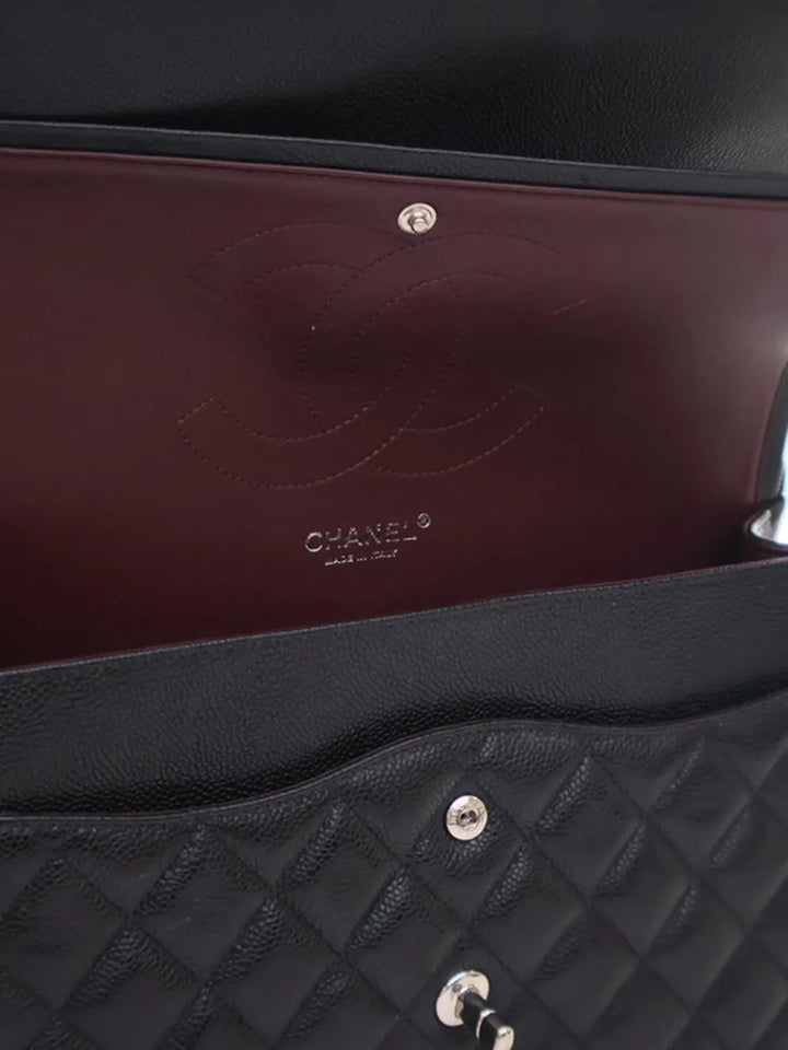 Chanel Pre Owned 2014 Jumbo Classic Caviar Double Flap Shoulder Bag — Same as shown — Size One Size — Lifestyle View