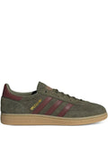 adidas Handball Spezial Three-Stripe Sneakers — Olive Green — Size US M 10 - US W 11.5 — Front View