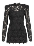 Nissa Lace Mini Dress — Black — Size XS — Front View