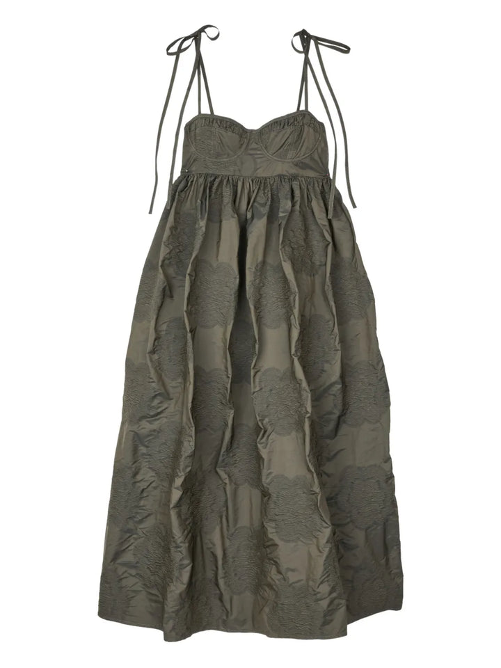 Cecilie Bahnsen Alena Midi Dress — Green — Size S — Front View