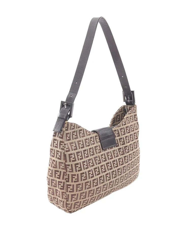 Fendi Pre Owned 2000 2010 Zucchino Canvas Shoulder Bag — Same as shown — Size One Size — Back View