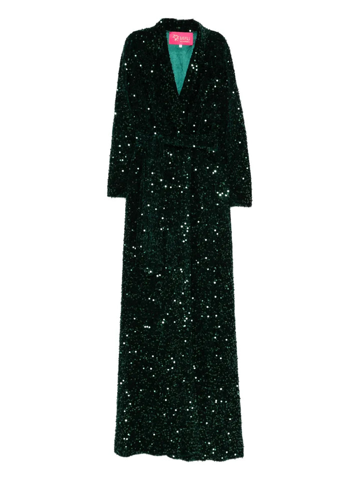 Miau By Clara Rotescu Amal Gown — Green — Size XS — Front View