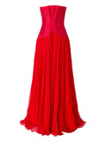 Araftu Corset Tie Fastening Maxi Dress — Red — Size S — Front View