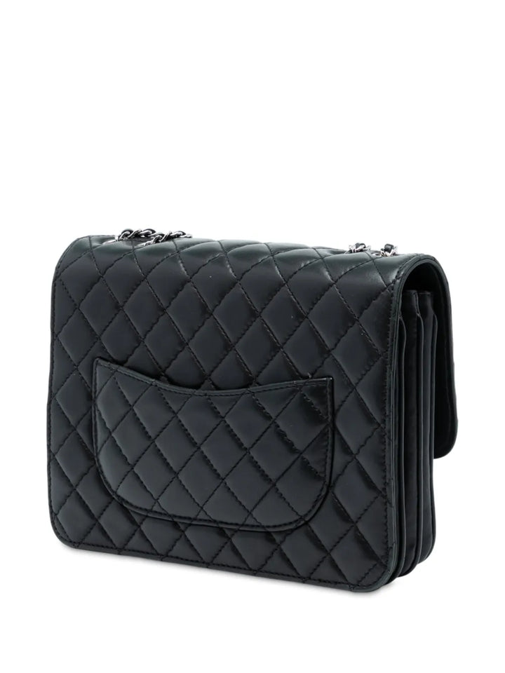 Chanel Pre Owned 2012 Medium Quilted Lambskin Clams Pocket Accordion Flap Shoulder Bag — Same as shown — Size One Size — Back View
