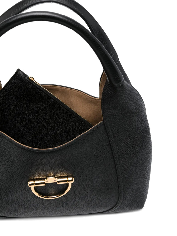 Gucci Horsebit Grained Leather Tote Bag — Same as shown — Size One Size — Detail View