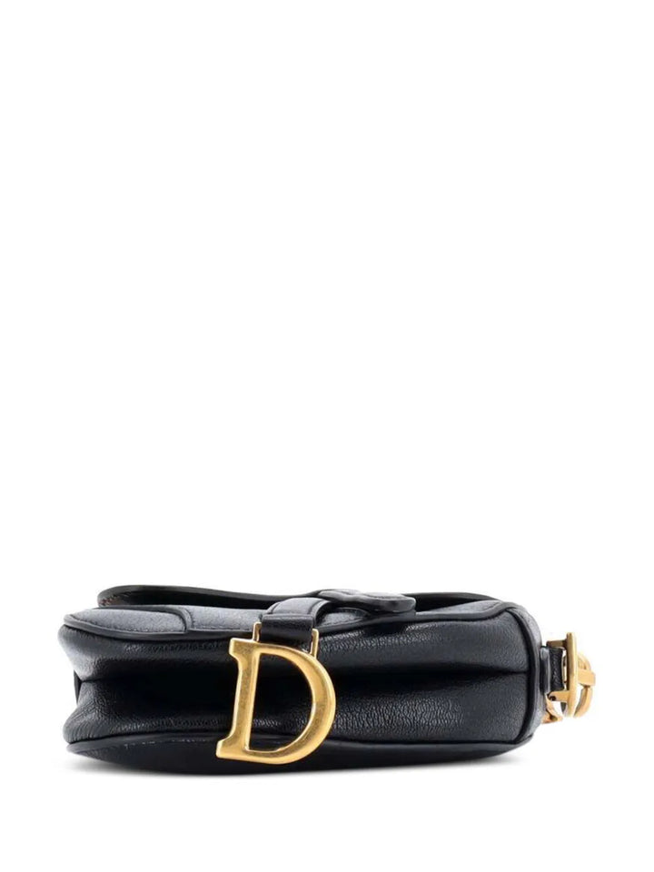 Christian Dior Pre Owned Saddle Handbag With Strap Leather Micro Shoulder Bag — Same as shown — Size One Size — Top View