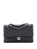 Chanel Pre Owned Classic Double Flap Bag Quilted Iridescent Caviar Medium Shoulder Bag — Same as shown — Size One Size — Front View