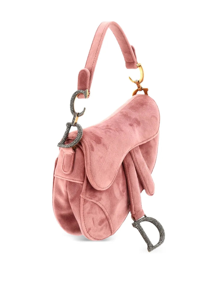 Christian Dior Pre Owned Saddle Handbag Velvet With Crystals Mini Shoulder Bag — Same as shown — Size One Size — Back View