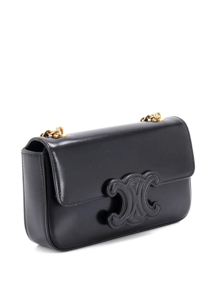 Celine Pre Owned Triomphe Chain Leather Small Shoulder Bag — Same as shown — Size One Size — Back View