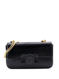 Celine Pre Owned Triomphe Chain Leather Small Shoulder Bag — Same as shown — Size One Size — Front View