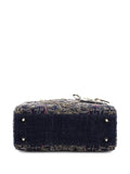 Christian Dior Pre Owned Lady Dior Bag Embroidered Denim Small Shoulder Bag — Same as shown — Size One Size — Top View