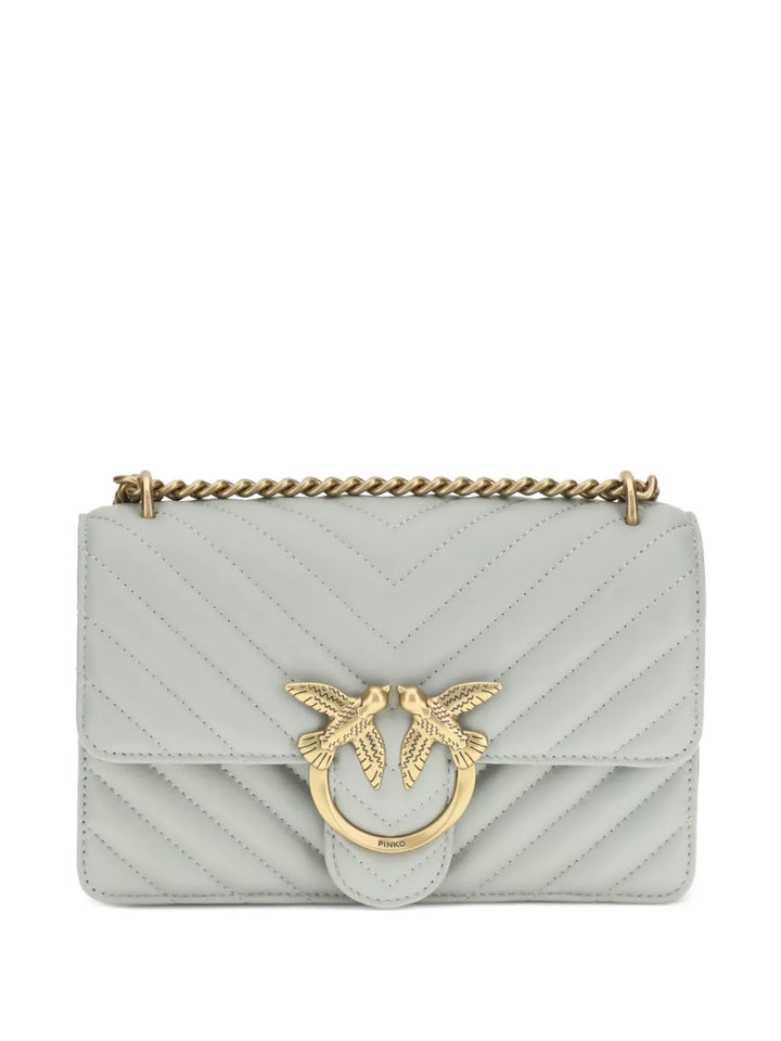 Pinko Love Chevron Bird Ring Leather Shoulder Bag — Same as shown — Size One Size — Front View