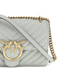 Pinko Love Chevron Bird Ring Leather Shoulder Bag — Same as shown — Size One Size — Top View
