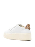 Autry Medalist Platform Leopard-Panel — White — Size US M 3.5 - US W 5 — Back View