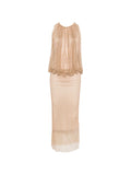 Sportmax Crystal Emebllishment Midi Dress — Brown — Size XS — Front View