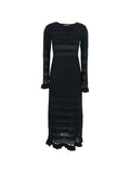 Twinset Ruffled Detail Dress — Black — Size XS — Front View