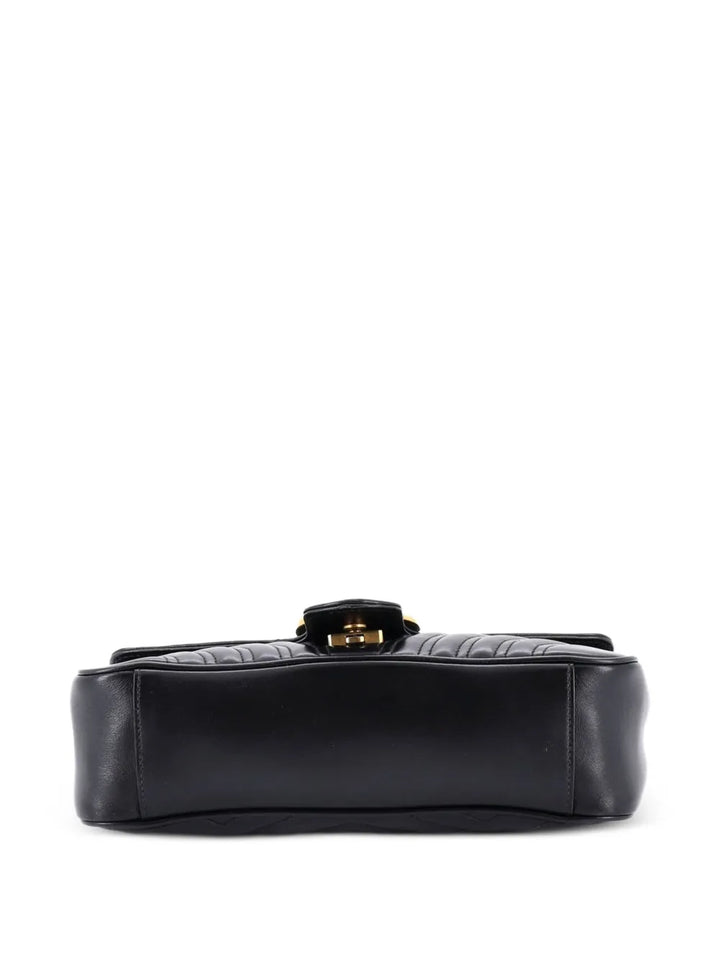 Gucci Pre Owned Gg Marmont Flap Bag Matelasse Leather Medium Shoulder Bag — Same as shown — Size One Size — Back View