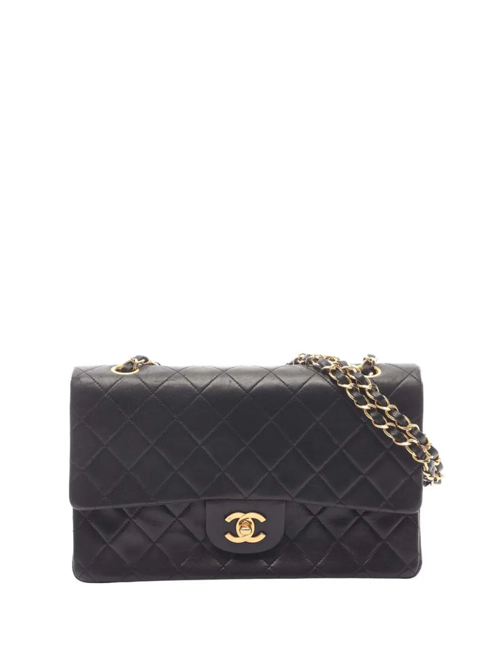 Chanel Pre Owned 1989 1991 Medium Classic Lambskin Double Flap Shoulder Bag — Same as shown — Size One Size — Front View