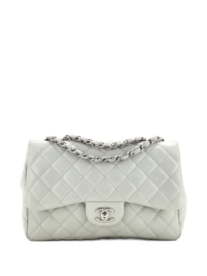 Chanel Pre Owned Classic Single Flap Bag Quilted Caviar Jumbo Shoulder Bag — Same as shown — Size One Size — Front View