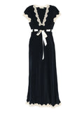 Rixo Marlice Lace Detail Tie Detail Midi Dress — Navy — Size S — Front View