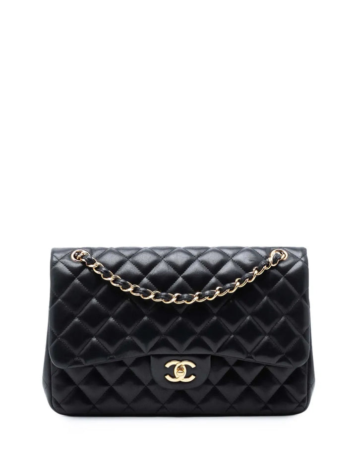Chanel Pre Owned 2011 Jumbo Classic Lambskin Double Flap Shoulder Bag — Same as shown — Size One Size — Front View
