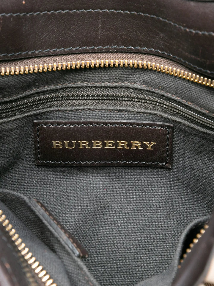 Burberry Pre Owned 2000 2010 Haymarket Check Coated Canvas Brooklyn Hobo Bag — Same as shown — Size One Size — Lifestyle View