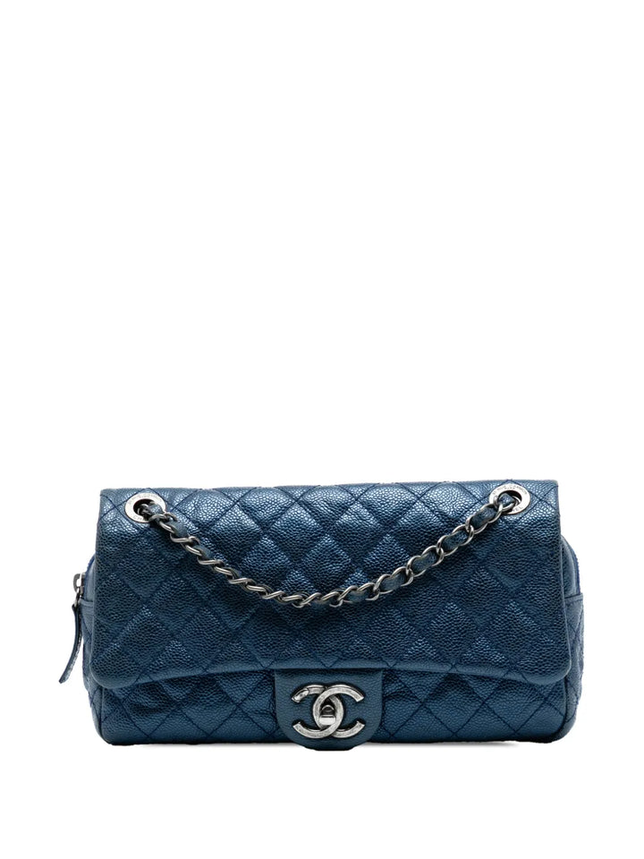 Chanel Pre Owned 2012 Medium Quilted Iridescent Caviar Easy Flap Shoulder Bag — Same as shown — Size One Size — Front View
