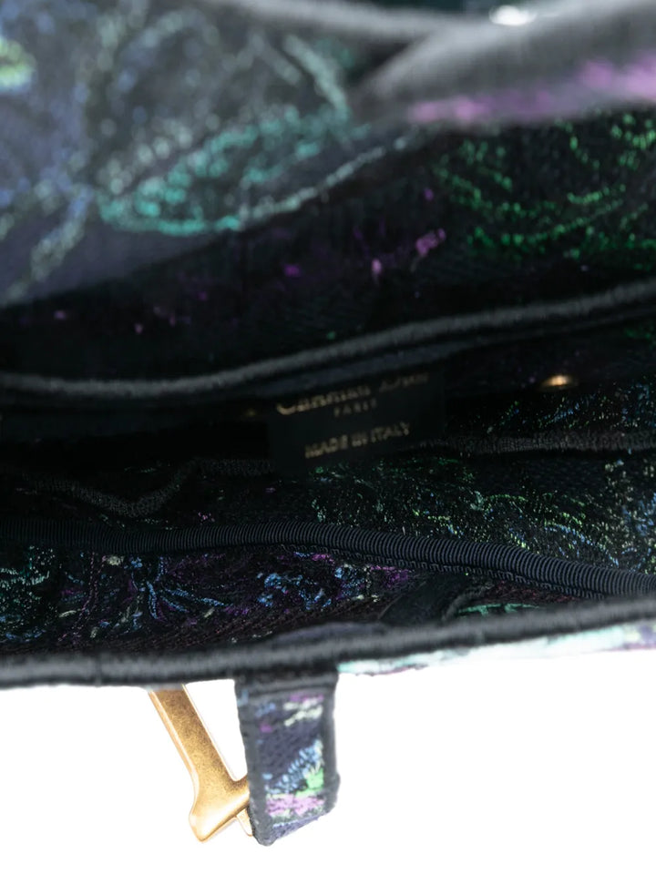 Christian Dior Pre Owned 2023 Canvas Embroidered Floral Saddle Bag Shoulder Bag — Same as shown — Size One Size — Detail View