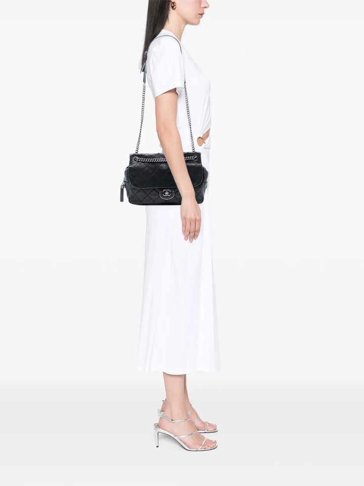 Chanel Pre Owned 2013 2014 Paris Edinburgh Jumbo Quilted Calfskin Coco Sporran Flap Shoulder Bag — Same as shown — Size One Size — Side View