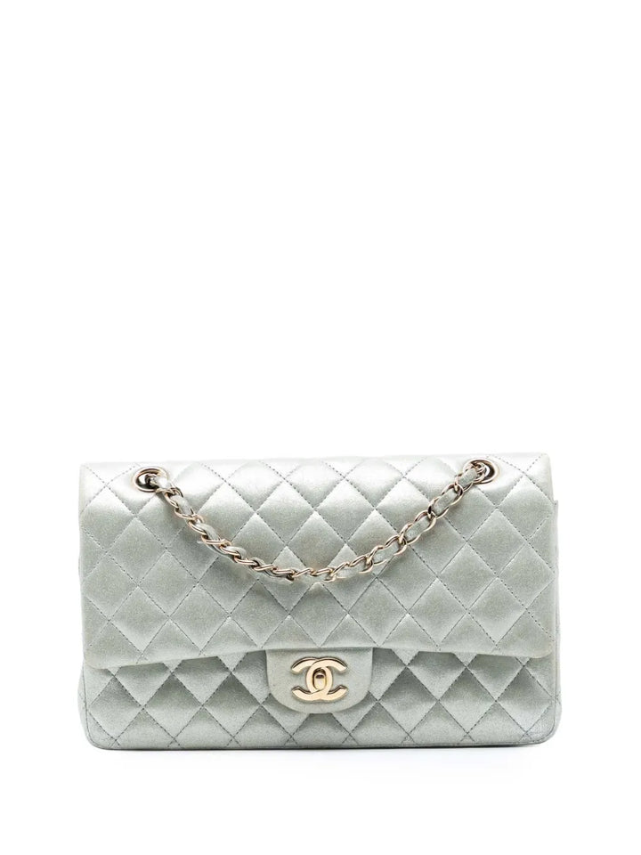 Chanel Pre Owned 2011 Medium Classic Iridescent Lambskin Double Flap Shoulder Bag — Same as shown — Size One Size — Front View
