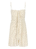 Isabel Marant Gemma Dotted Gathered Mini Dress — Beige/ Red — Size XS — Front View