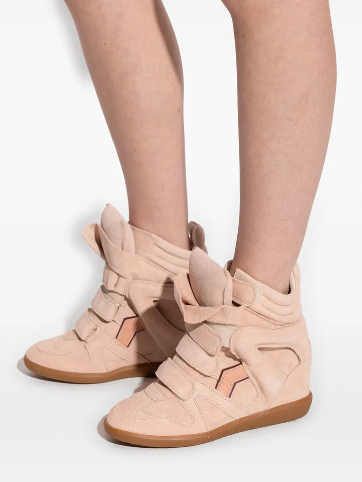 ISABEL MARANT Bekett Cut-Out Touch-Strap — Pink — Size US M 3.5 - US W 5 — Top View