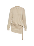 Isabel Marant Bathilde Drape Mini Dress — Beige — Size S — Front View