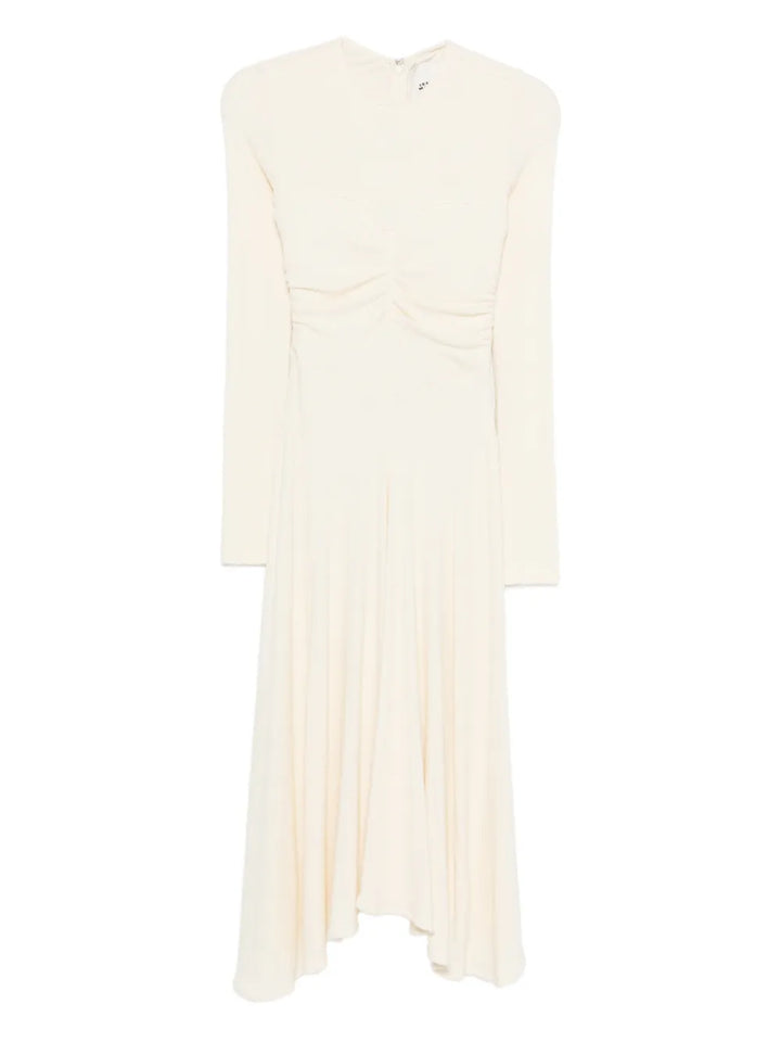 Isabel Marant Flora Ruched Midi Dress — White — Size XS — Front View