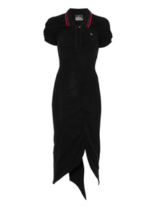 Vivienne Westwood Pulling Ruffled Midi Dress — Black — Size XS — Front View