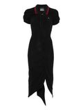 Vivienne Westwood Pulling Ruffled Midi Dress — Black — Size XS — Front View