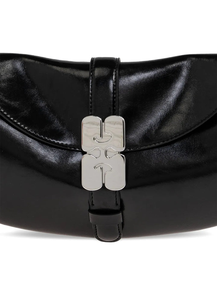 Ganni Logo Buckle Shoulder Bag — Same as shown — Size One Size — Lifestyle View