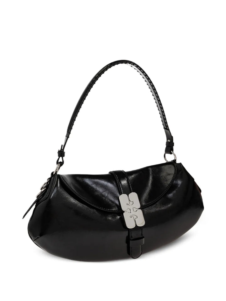 Ganni Logo Buckle Shoulder Bag — Same as shown — Size One Size — Top View