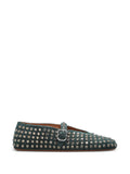 Ala Studded Buckle Strap — Green — Size US M 3.5 - US W 5 — Front View